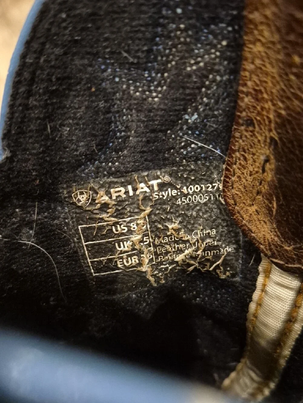 Ariat Brown and Dark Blue Kids Western Boots